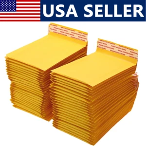 50PCS Kraft Bubble Mailers Padded Envelope Shipping Bags Self Seal Any Size - Picture 1 of 24
