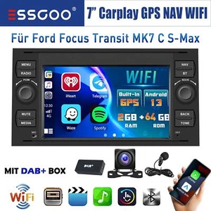 DAB+ Carplay Android 14 Autoradio GPS KAM Für Ford Focus Fiesta Transit Connect - Bild 1 von 15