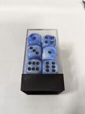 Lab Dice Vortex Snow Blue With Black Polyhedral 7 Die Set & 12 D6 16mm CHX 30029