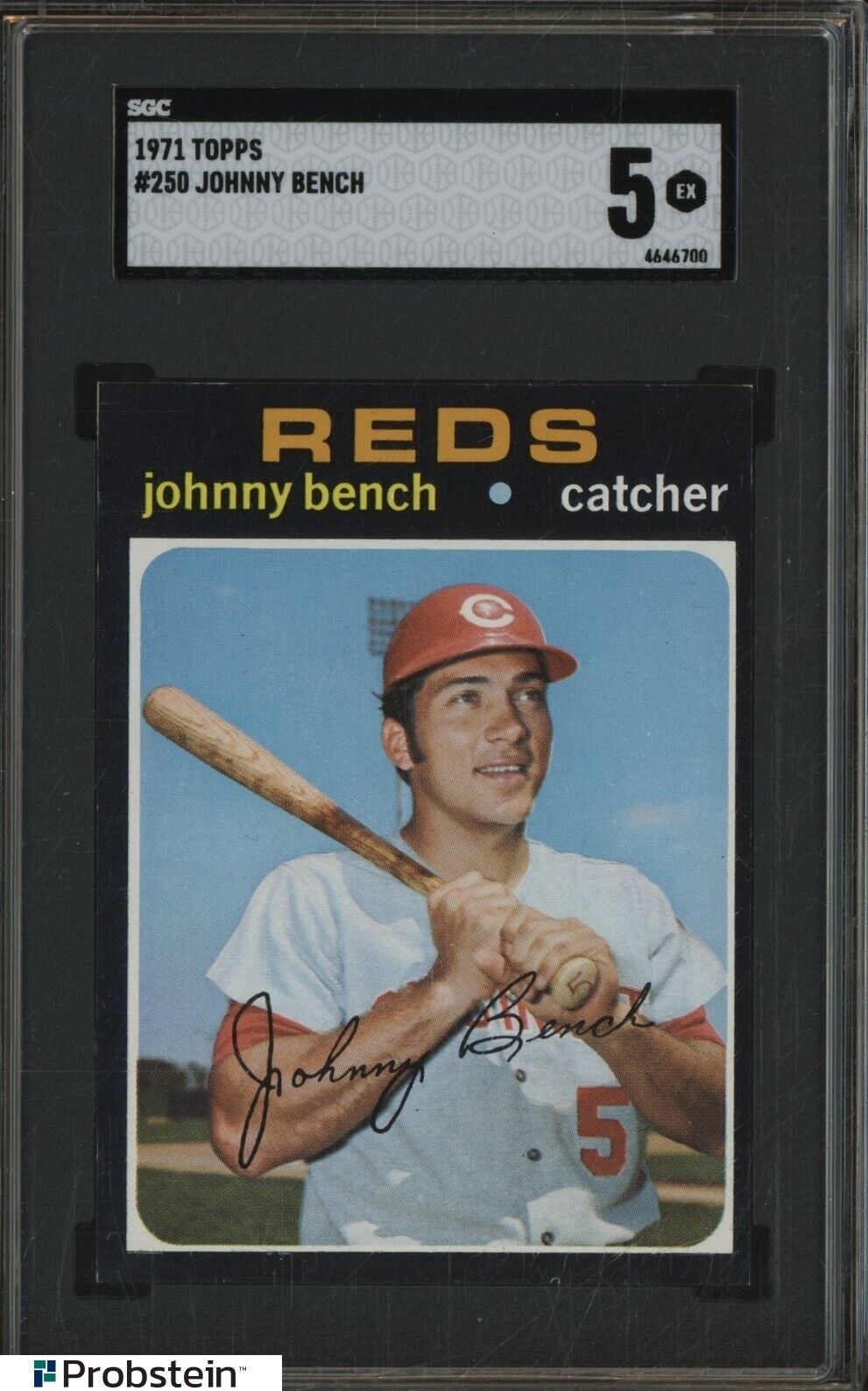 1971 Topps #250 Johnny Bench Cincinnati Reds HOF SGC 5 EX