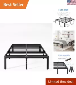 14 Inch High Heavy Duty Full Size Bed Frame Metal, Platform Bed Frame Full Si... - Picture 1 of 7