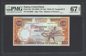 Samoa 20 Tala ND(2002) P35a Uncirculated Graded 67 Top Pop - Picture 1 of 2