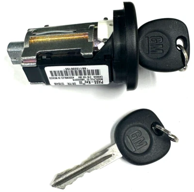 2004-2008 PONTIAC GRAND PRIX IGNITION LOCK CYLINDER W/2 LOGO KEYS OEM 19207987 - Image 1 of 4