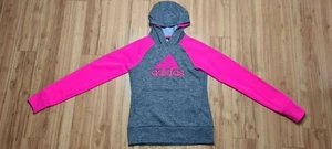 Adidas Climawarm Girl´s Long Sleeve Fuchsia & Gray Heather Hoodie L Large (14) - Picture 1 of 12
