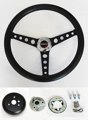 C15 C25 C35 C1500 Jimmy Negro sobre Negro Volante GMC Tapa Central 14 1/2" Foto 1 de 4