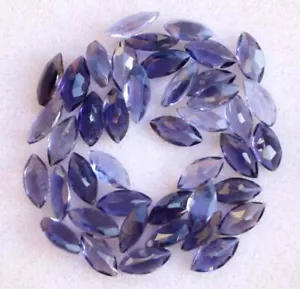 12.90 CT 3*6 Mm Natural Blue Iolite Gemstone Marquise Faceted Cut Wholesale Lot - Picture 1 of 3