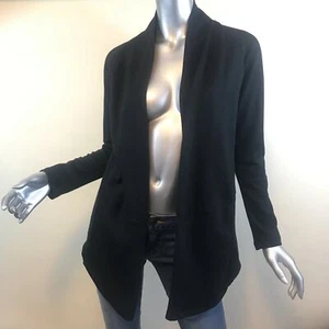 Port Authority Women's Xs Black Cardigan Open front Draped Jacket Pockets - Picture 1 of 12