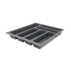 Besteckeinsatz für 40 cm Schublade Besteckkasten rutschfest Kunststoff Grau - Bild 1 von 3