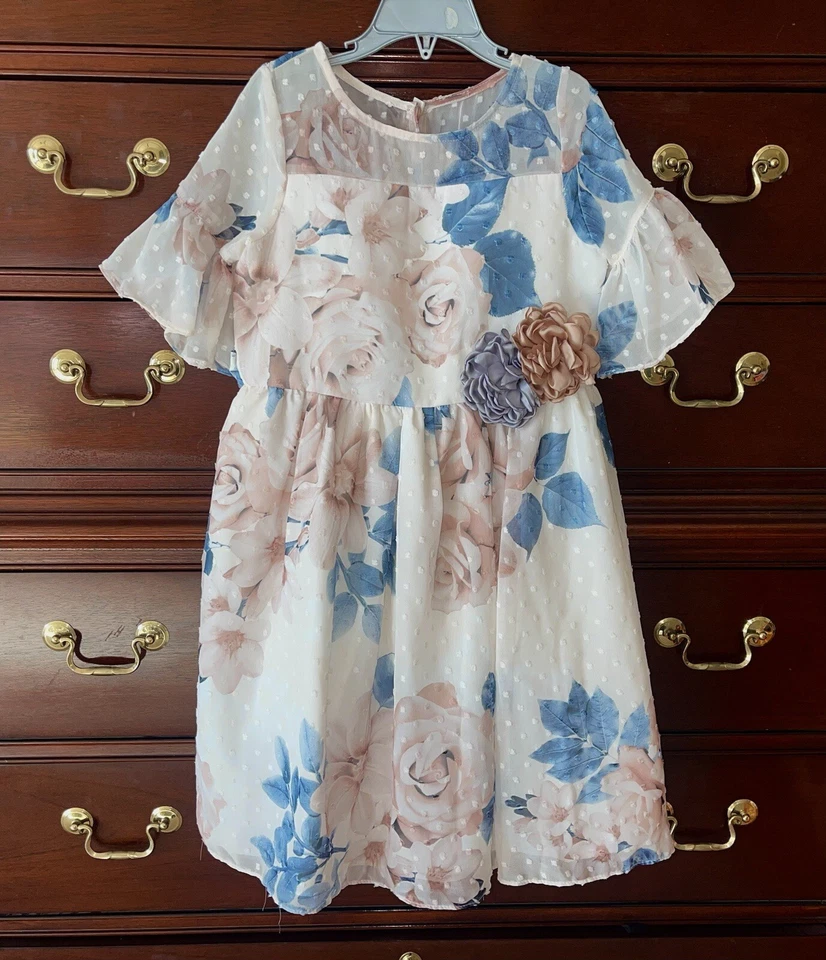 Vestido Primavera Enagua Multicapa Floral Marfil Laura Ashley Niñas Talla 6x Foto 1 de 4