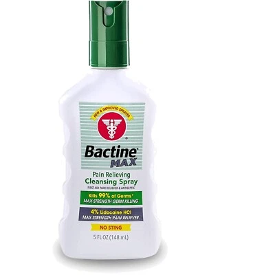 Spray limpiador para aliviar el dolor Bactine Max 5 OZ, para primeros auxilios, mata el 99% de los gérmenes Foto 1 de 4