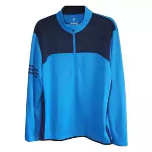ADIDAS GOLF Pullover 1/2 Zip Hoodie Blue Men's Size M - Picture 1 of 11