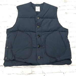Nanamica Down Vest Men's XS Japan Blue Button Down Pockets Runs Big - Picture 1 of 8