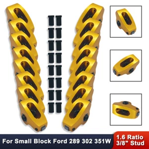 For Ford SBF 289 302 351W Aluminum Roller Rocker Arms Set 1.6 Ratio 3/8" Stud - Picture 1 of 5