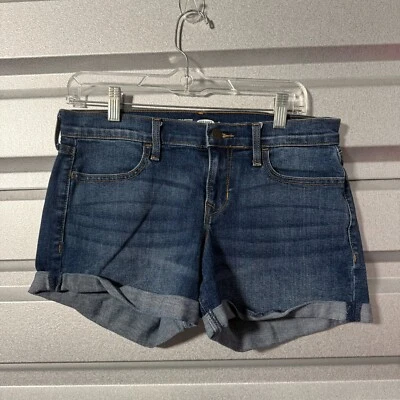 Old Navy Jean Shorts Womens 4 Blue Denim Stretch Extencibla Semi-Fitted Cuffed - Image 1 of 4