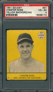 1941 Goudey #31 Chester Ross PSA 4 Boston Bees (Yellow) - Picture 1 of 1