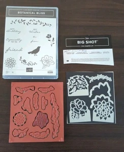 Stampin' Up! Juego de sellos y etiquetas botánicas Botanical Bliss troqueles ligeros finos - Imagen 1 de 5