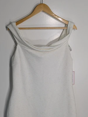 NWT Bisou Bisou Michelle Bohbit White Gold Cocktail Dress / Wedding - Image 1 of 4