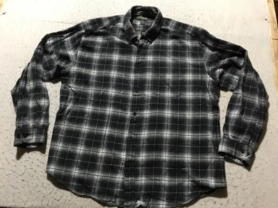 Camisa con botones John Bartlett para hombre 2XL negra blanca a cuadros manga larga cuello de bolsillo Foto 1 de 4