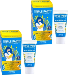Crema de dermatitis de pañales de triple pasta para bebé - tubo de 3 oz - paquete de 2 de óxido de zinc EXP 10/29 - Imagen 1 de 6