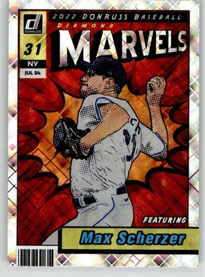 Max Scherzer 2022 Donruss Marvels Diamond M-5 New York Mets - Image 1 of 2