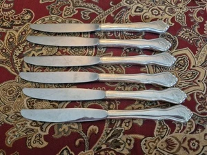 Sei coltelli da servizio Greenbrier Resort logo hotel C&O ferrovia argento seghettato - Foto 1 di 6