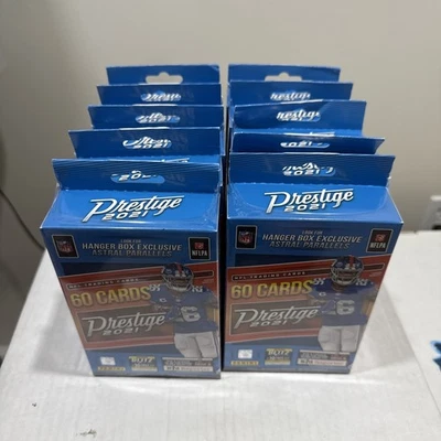 Lote de 10 cajas colgantes de fútbol americano NFL Panini Prestige 2021 nuevas selladas de fábrica Foto 1 de 4