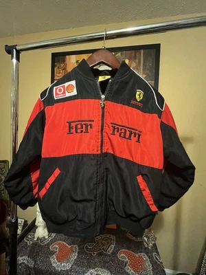 Chaqueta de carreras vintage Ferrari F1 negra/blanca/roja con cremallera completa para niños - talla XXL Foto 1 de 4