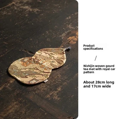 Chinese Handmad Weaving Gourd Tea Tablecloth Heat Insulation Mat Teapot Holder  - Image 1 of 4