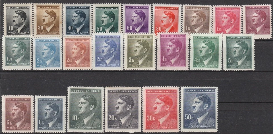 Stamp Germany Bohemia Czechoslovakia Mi 089-110,42 Sc 62-83,90 WWII Hitler MNG - Image 1 of 1