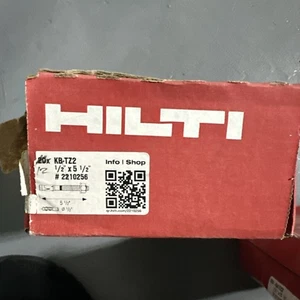 Hilti 1/2"x5 1/2" KB-TZ2, 2210256 KWIK BOLT, Wedge Anchor 20 pack - Picture 1 of 2