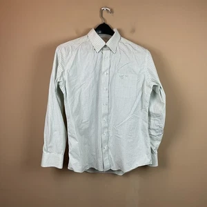 Genteal Button Down Oberhemd Herren M grün blau kariert L/S Baumwolle - Bild 1 von 10