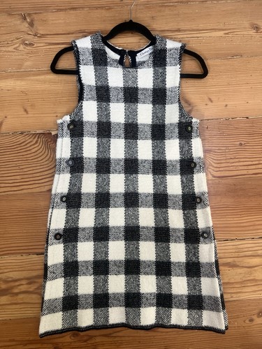 Christian Dior mini abito bianco e nero a quadri misto lana cashmere taglia 8