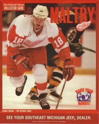 Kirk Maltby Detroit Red Wings Detroit Free Press 8x10 Color Poster - Image 1 of 2