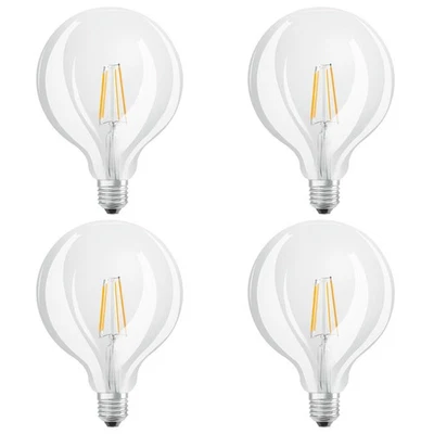 4 x Osram LED Filament G125 Globe 4W = 40W E27 klar 470lm warmweiß 2700K UVP 35€ - Bild 1 von 4