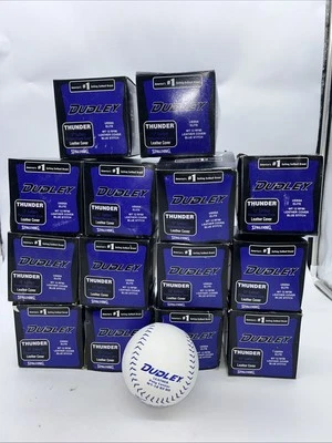 Nuevo de Lote *LOTE DE 14* Bolas de Softbol Dudley Thunder Heat 12” Blanco WT 12 RF-80 Blue Stitch Foto 1 de 4
