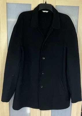 Armani Collezioni Men Black Jacket Wool Button Up Coat Peacoat Sz L Casual Italy - Image 1 of 4