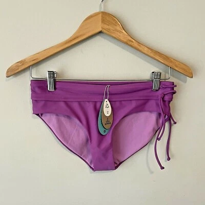 Cueca de biquíni feminina PrAna Iona tamanho XS gravata lateral roxa ameixa verão nova com etiquetas $60 - Imagem 1 de 4