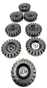 Lego Rad mit geteilter Achse 21x32x43 schwarz Menge 8 Gebäude Fahrzeug Stücke - Bild 1 von 2