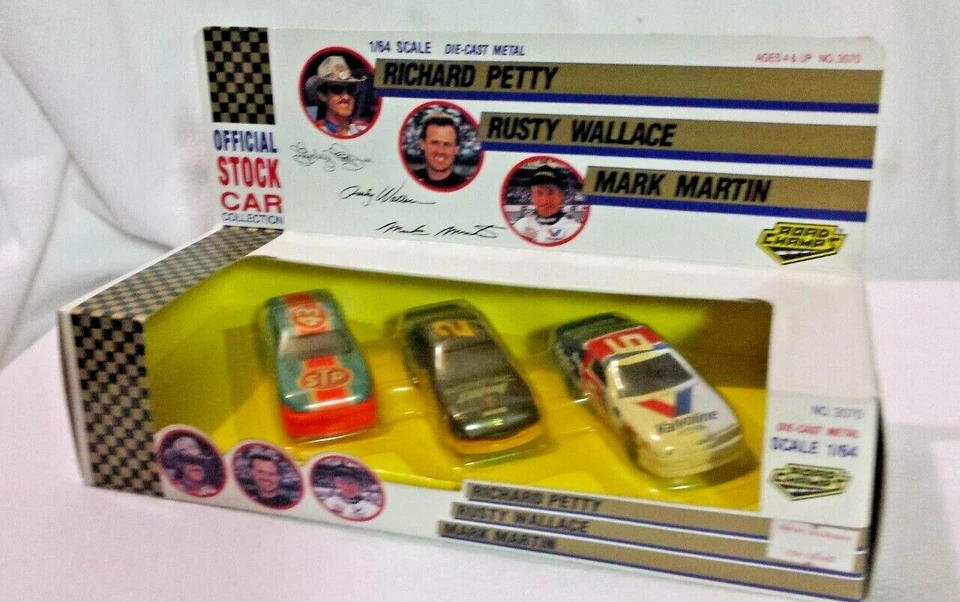 1992 Road Champs Set of 3 Diecast Metal 1 64 Stock Cars Petty Wallace Martin
