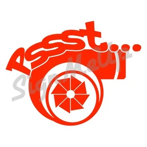 Pssst Turbo 7x5.5" Decal Sticker For Car Import Racing Blow Off Valve Waste Gate - Picture 1 of 23