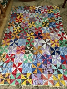 Vintage Hawaiian Patch Quilt 58” X 84”long Single Cover - Picture 1 of 9