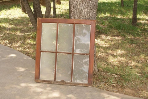 28x32 Antique Farm 6-pane Window Vintage Sash with Glass Architectural Salvage Cover
