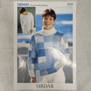 Women's Denim Tweed Double Knit Sweaters By Sirdar - Yarn Knitting Leaflet 5629 - Picture 1 of 24