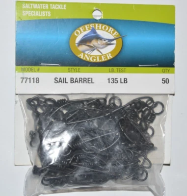 Barril de pescador offshore giro a presión barril de vela negro 135LB 50 por paquete Foto 1 de 3