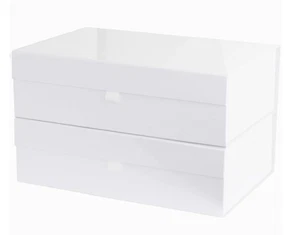 Lila Q Crafts weiße harte Geschenkbox mit Magnetverschluss Deckel 14" x 9" x 4" - Bild 1 von 6