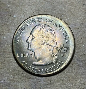 2001 P North Carolina Quarter Off-Center,Broadstruck error nicely toned - Picture 1 of 2