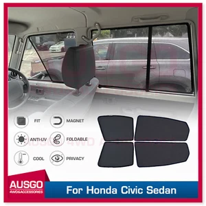 AUSGO Magnetic Window Sun Shade for Civic Sedan 10th 2016-2021 Mesh Cover 4PCS - Picture 1 of 7