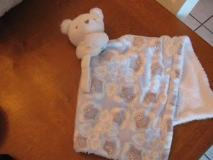 BLANKETS BEYOND BEAR PLUSH LOVEY white gray owl bear 16" pacifier holder - Picture 1 of 2