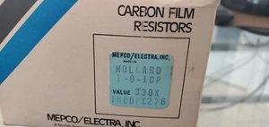 *CASE* 1000pcs NEW Mepco / Electra (HOLLAND MADE) 330K BOX Carbon Film Resistors - Picture 1 of 4