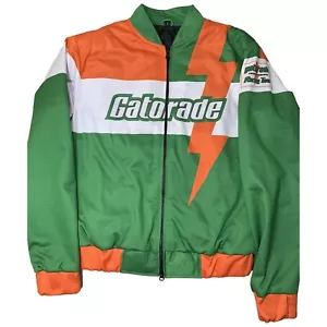Unisex Varsity Style Gatorade Green Satin Retro Bomber Jacket - Picture 1 of 10